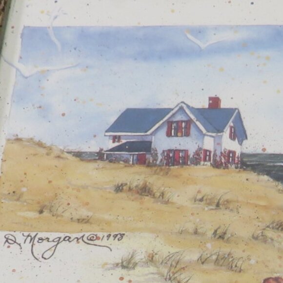 D. Morgan picture in distressed wood frame and glass 11" Coastal - Picture 3 of 11